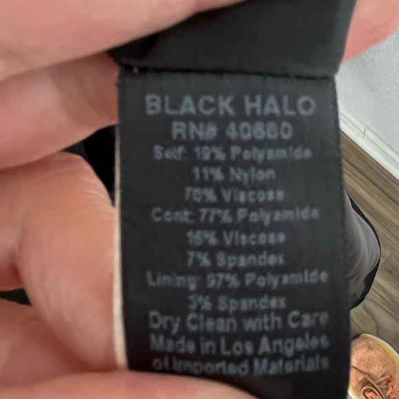 Black Halo Eve Jovine Gown Black Maxi High Low Hem Size 8 - Picture 11 of 16